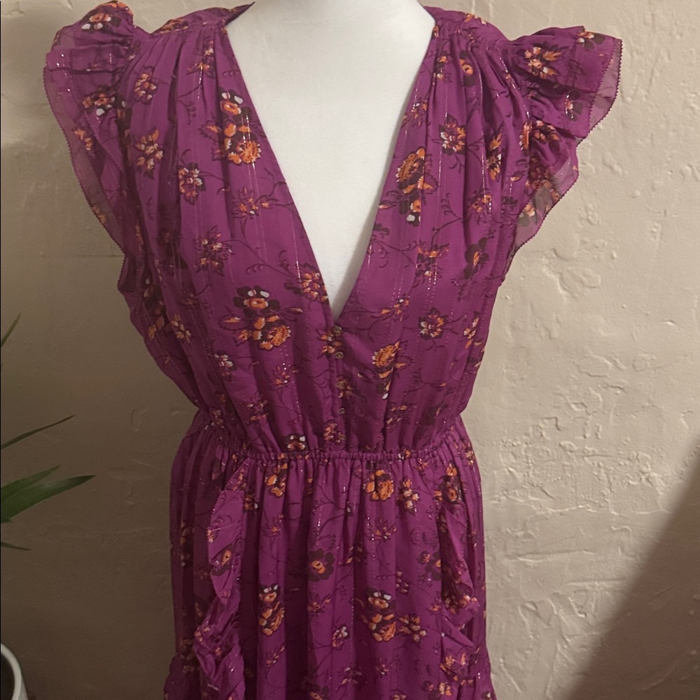 ULLA JOHNSON Ciel Floral Print Silk Blend dress - Picture 9 of 10